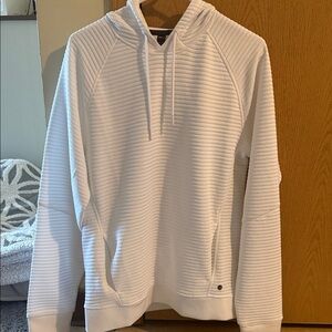 Apana White Quilted Pullover Hoodie